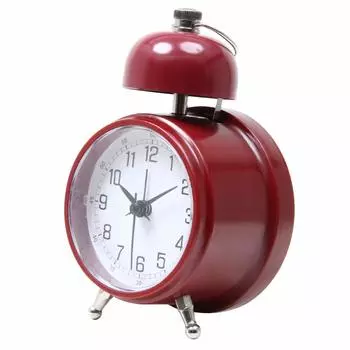 Fujiboeki Table Clock Red Width Bell Lock 99088 9.8cm