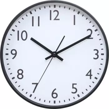 Fujiboeki Настенные часы Ширина 25 x Глубина 4 x Высота 25 см Черные Бесшумные С плавным ходом секундной стрелки Простые 37858 Маленькие