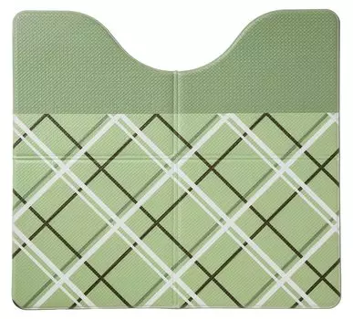 FUJIEI Whip Lite Foldable Toilet Mat 60 x 55cm Matcha Green Wipeable Antibacterial Mildew Resistant Toilet Fabric Mat Rug Chewy Stays in Place Thick