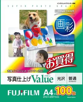 FUJIFILM Photo Paper Paint Glossy A4 100 Sheets WPA4100VA