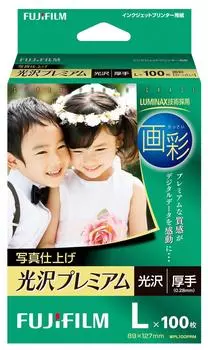FUJIFILM Photo Paper Paint Glossy Thick L 100 Sheets WPL100PRM