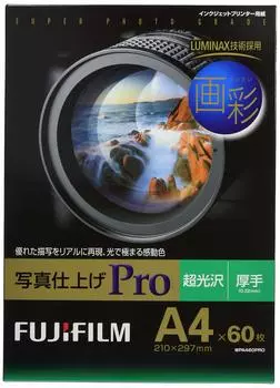 FUJIFILM Photo Super Thick 60 листов WPA460PRO Бумага, окрашенная, глянцевая, A4,