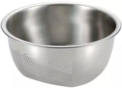 Fujiiware Seisakusho 3way Drainer Bowl Colander Stainless Steel Made in Japan Bowl Rice Scrubbing Drainer 035253 23.5cm