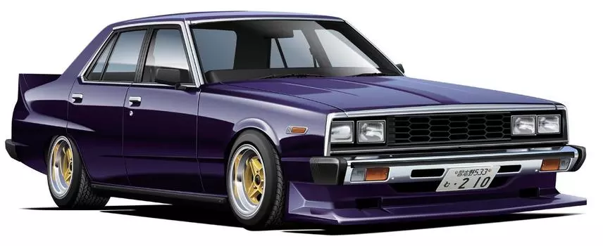 Fujimi Model Inch Up Series Skyline Japan Sedan 2000 C210 Early Model Пластиковая модель ID170 1/24 No.170 4-дверный GT-E/L фиолетовый