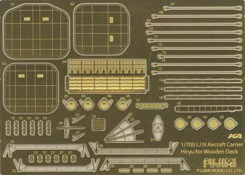 Fujimi Model Special Series Japanese Navy Aircraft Carrier Hiryu Wooden Deck Seal Name Special 1/700 No.56 EX-102 (w/Ship Plate) 56EX-102