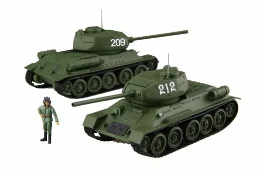 Fujimi Model Special World Armor Series Советский средний танк пластиковая модель SWA34 серый 1/76 №34 Т-34/85 (Комплект из 2-х машин) серый