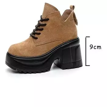 Fujin 10 см замша микрофибра римские весенние сапоги до колена женские высокие осенние женские туфли из синтетической кожи на платформе и танкетке 34 чёрный