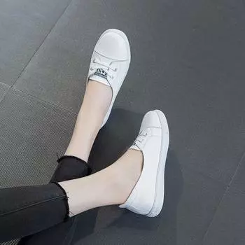 Fujin 2 см Большой размер Натуральная коровья кожа Осенние мягкие балетки для отдыха Мокасины Лето Весна Этнические удобные мокасины Эргономичные женские туфли 35 чёрный