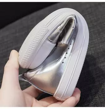 Fujin 2 см лакированная коровья натуральная кожа удобные серебристые эргономичные осенние мягкие туфли на плоской подошве для отдыха летние сандалии этническая женская обувь 35
