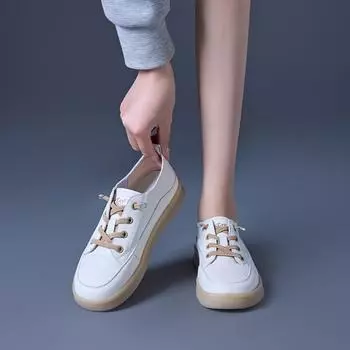 Fujin 3 см из натуральной коровьей кожи, неглубокие мокасины на плоской подошве, летние женские удобные туфли на мягкой подошве в этническом стиле 35 белый