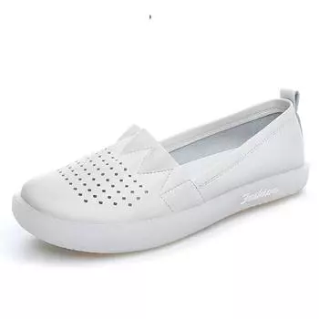 Fujin 3 см коровья натуральная кожа осенне-летние сандалии полые мягкие балетки для отдыха мокасины этнические женские удобные эргономичные туфли без застежек 35 чёрный