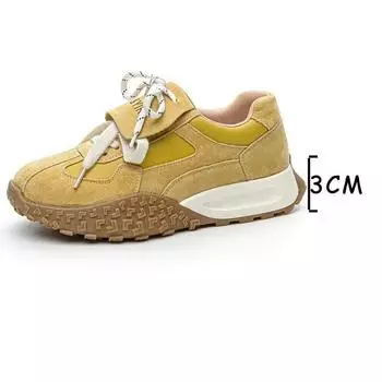 Fujin 3 см микрофибра кожа лето бренд удобный весна осень платформа клин вулканизированные женские массивные кроссовки модная обувь 35 жёлтый