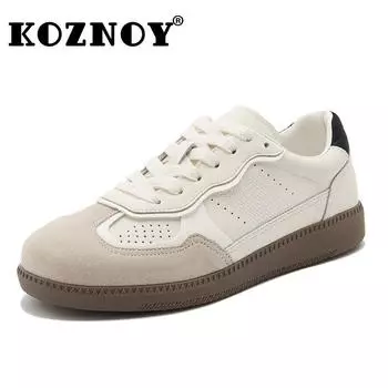 Fujin 3 см натуральная кожа женские балетки лето весна массивные кеды лоферы платформа мода осень вулканизированная обувь 35 чёрный