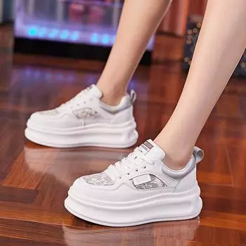 Fujin 6 см воздушная сетка лето осень натуральная кожа каблуки лодочки Pils мюли роскошные женские смешанные цвета полые туфли сапоги платформа 34 золотой