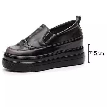 Fujin 7.5 см массивные кроссовки весна обувь платформа танкетка слипоны женские модные туфли-лодочки из микрофибры кожа ботильоны осень 31 чёрный