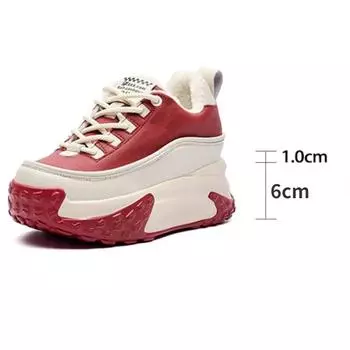 Fujin 7 см натуральная кожа женские массивные кроссовки этническая мода весенние женские туфли на платформе танкетке осенние ботильоны обувь 34 красный