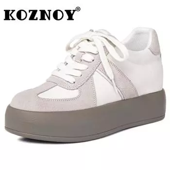 Fujin 7 см тканевые синтетические замши из натуральной кожи, женские туфли на танкетке, женские массивные кроссовки, модная модная обувь высокого бренда, вулканизированная обувь 34