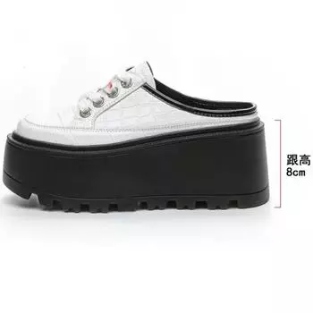 Fujin 8 см 2024 лакированная микрофибра кожа женские тапочки сандалии обувь брендовая мода платформа танкетка балетки летние шнуровка 33 белый