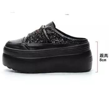 Fujin 8 см 2024 синтетическая микрофибра кожа женские блестящие сандалии обувь брендовые модные туфли на танкетке платформы летние туфли-лодочки 33 белый