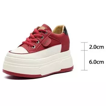 Fujin 8 см натуральная кожа женские толстые кроссовки этническая мода весна дамы платформа танкетка осень ботильоны до середины голени обувь 33 белый