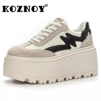 Fujin 8 см синтетические женские массивные кроссовки модная осенне-весенняя обувь тканевые повседневные туфли из свиной кожи на танкетке из микрофибры кожа 33 чёрный