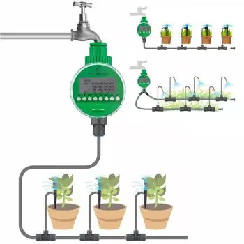 FUJIN IRRIGATION 1-го поколения Автоматический цифровой таймер полива с ЖК-дисплеем Электронный контроллер полива для дома FJKA111-1