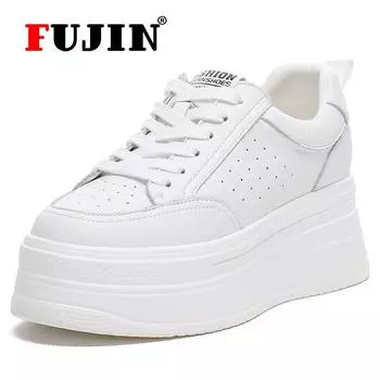 Fujin/летние весенне-осенние носки, удобные кроссовки на платформе, вязаная дышащая удобная женская обувь для бега, массивная женская обувь для девочек 34 белый