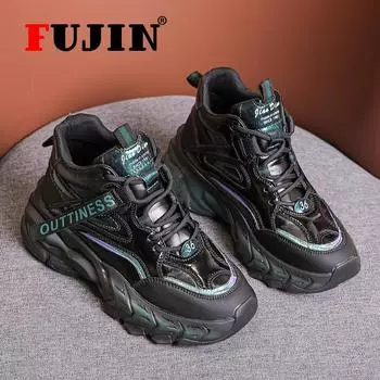 Fujin/летние весенне-осенние носки, удобные кроссовки на платформе, вязаная дышащая удобная женская обувь для бега, массивная женская обувь для девочек