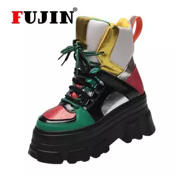 Fujin/весенне-осенние носки, удобные кроссовки на платформе, вязаная дышащая удобная женская обувь для бега, массивная обувь для женщин и девочек