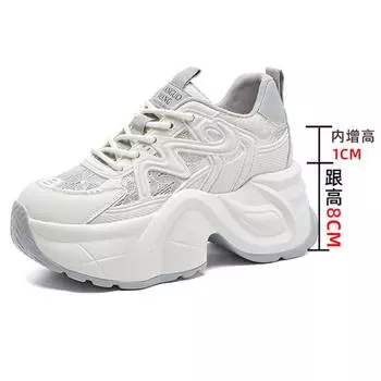 Fujin/женские сандалии из натуральной кожи с воздушной сеткой, удобные вулканизированные массивные кроссовки на платформе, летняя дышащая обувь на платформе 33 белый