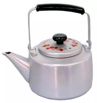 Чайник Fujita Metal с ситечком для чая, набор High Art, красная крышка 010106 0,6 л