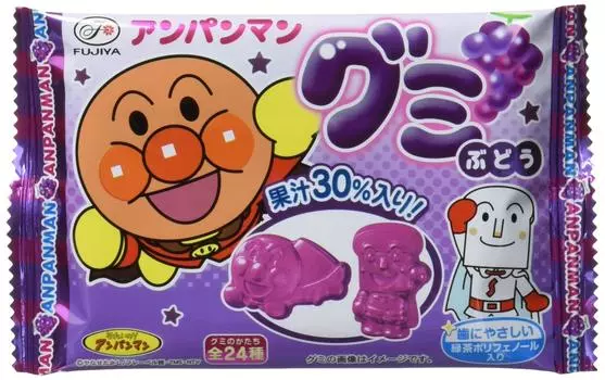Fujiya Anpanman Gummy 6 шт. x 20 пакетов (виноград) фиолетовый