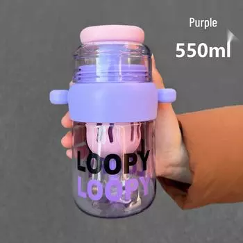 Fule Студенческий Большой Вместимости Тройной Напиток Ручной Чайник с Соломинкой - Портативный Летний Космический Стакан с Веревочным Ремешком No Specification