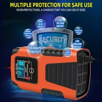 Full Automatic Motorcycle Battery Charger 6V 12V 2A Digital Display Battery Charger Power Pulse Repair Charging Acid