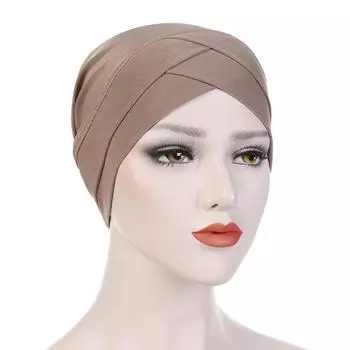 Full Cover Inner Hijab Caps Muslim Stretch Turban Cap Islamic Underscarf Bonnet чёрный