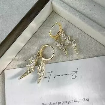 Серьги-молнии с полным бриллиантовым покрытием, женский нишевый дизайн, модные, в стиле хип-хоп, крутые, с характером, хулиганские, красивые, серьги-кольца