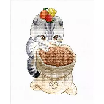 Full Embroidery Egyptian Cotton Thread 14CT Printed Cat Cross Stitch Kit Art 2