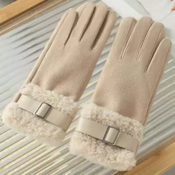 Full Finger Women Fleece Gloves Windproof Cycling Mittens Simple Women s Winter Gloves Mom