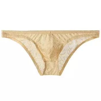 Full Lace Bikini Lace Lace Inner Sexy Shorts [Jester] Men s Shorts, Underwear, (L, Beige)