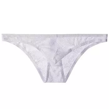 Full Lace Bikini Lace Lace Inner Sexy Shorts [Jester] Men s Shorts, Underwear, (L, White)
