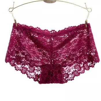 Полностью кружевное прозрачное сексуальное нижнее белье женское ажурное бесшовное женское нижнее белье с низкой посадкой, приподнимающее бедра, трусы-боксеры One size [Waist 1 7-2 3]