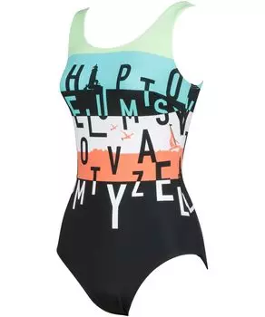 Full Shape Slim Body Covers Body Areas One Fits up to Q Large Size Fitness Swimsuit SWO521 GR 9 [Wacoal Swimwear] Swimsuit, Line, [Tummy, Stomach,