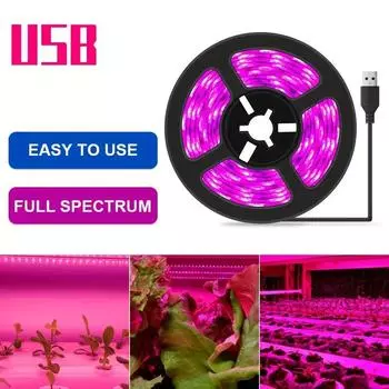 Full Spectrum LED Plant Grow Light Strip 1 Pack USB Powered for Seedlings Ideal for Greenhouse Indoor Vegetable Growing