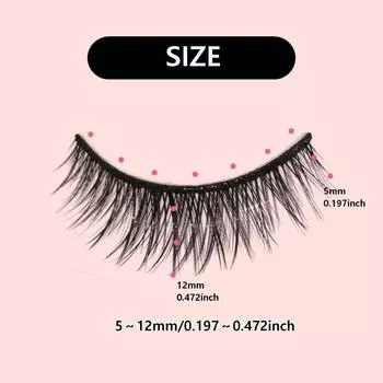 Full Strip 3D Curl Fake Lashes Eye Tail Lengthening Faux Mink Lashes Eyelashes Extension 5Pairs