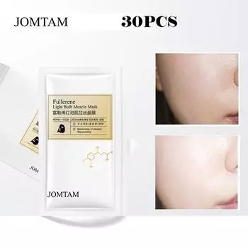 Фуллереновая маска для рисования луковиц мышц, суживающая поры, увлажняющая и питающая фуллереновая маска для лица 30PCS