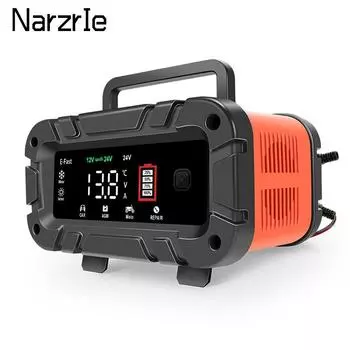 Fully Automatic 10A/6A/5A Battery Charger 12V/24V Car Motorcycle Level 7 Charging Pulse Repair for Car Motorcycle AGM GEL WET