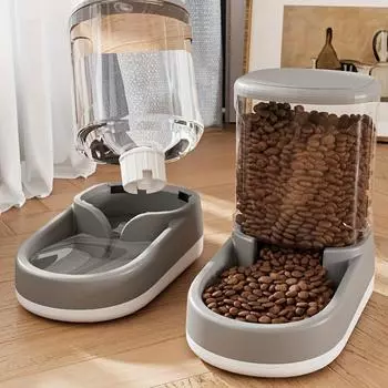 Fully Automatic Pet Food Feeder, Water Dispenser with Sink, Large Capacity Gravity Feeder, Water Dispenser Automatic Dog Feeding
