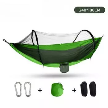 Fully Automatic Quick-opening Hammock with Mosquito Net Outdoor Single Nylon Cloth Mosquito Proof Hammock