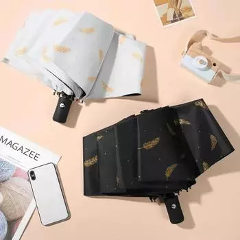 Fully Automatic Umbrella, Sun Protection, UV Protection, Rain or Shine, Three-fold Vinyl Umbrella, Rain or Shine