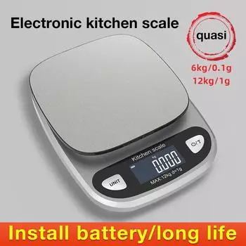 Fully Waterproof Kitchen Scale Weight Scale12kg/1g 6kg/0.1g Electronic Balance Stainless Steel Scales Food Scales Baking Tool